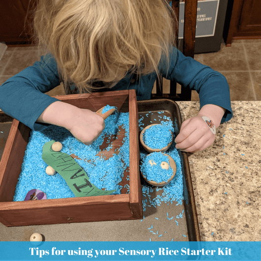 Using your Sensory Rice Kit! - 2 Paper Sisters