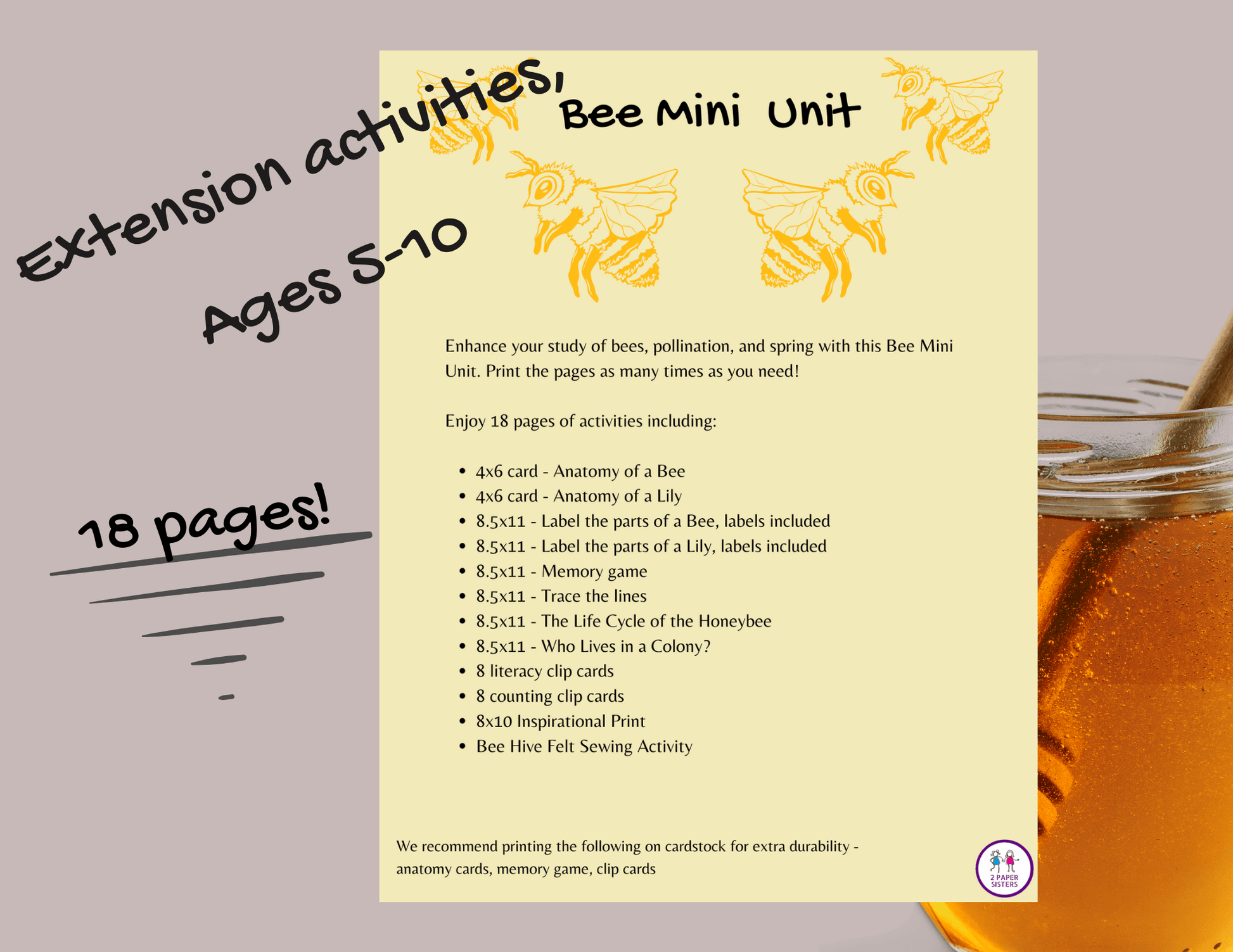 Bee Unit Mini Study - 2 Paper Sisters