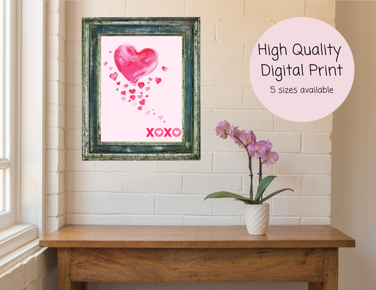 Modern XOXO Valentine's Day Wall Art - Digital Download - 2 Paper Sisters