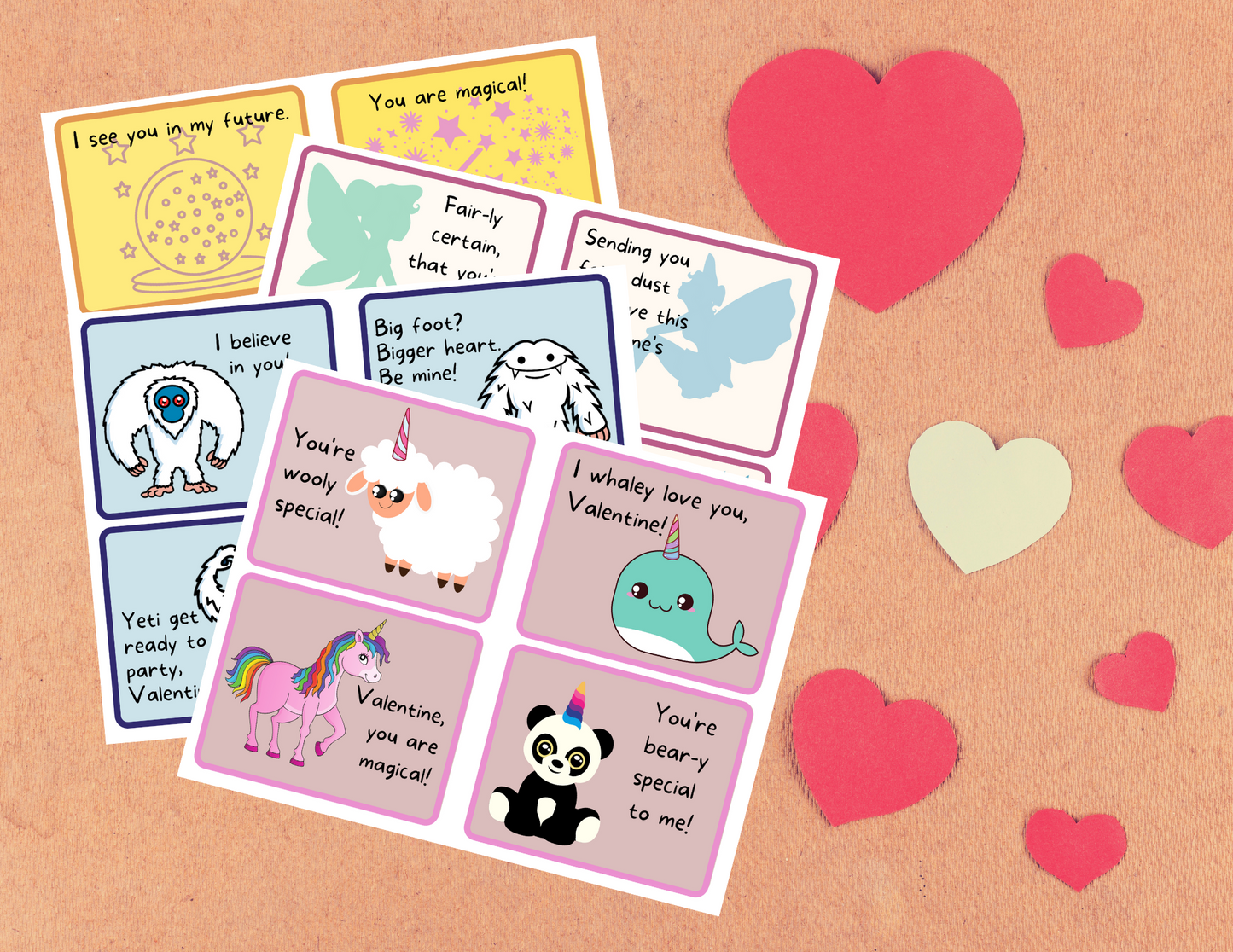 Kids' Valentine's Day Cards: Magical and Mystical - Digital Download - 2 Paper Sisters