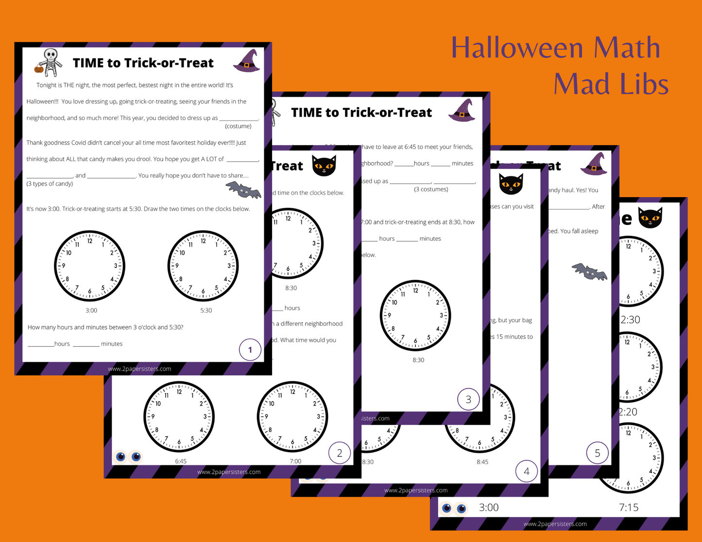 Halloween Math Mad Libs: Digital Download - 2 Paper Sisters