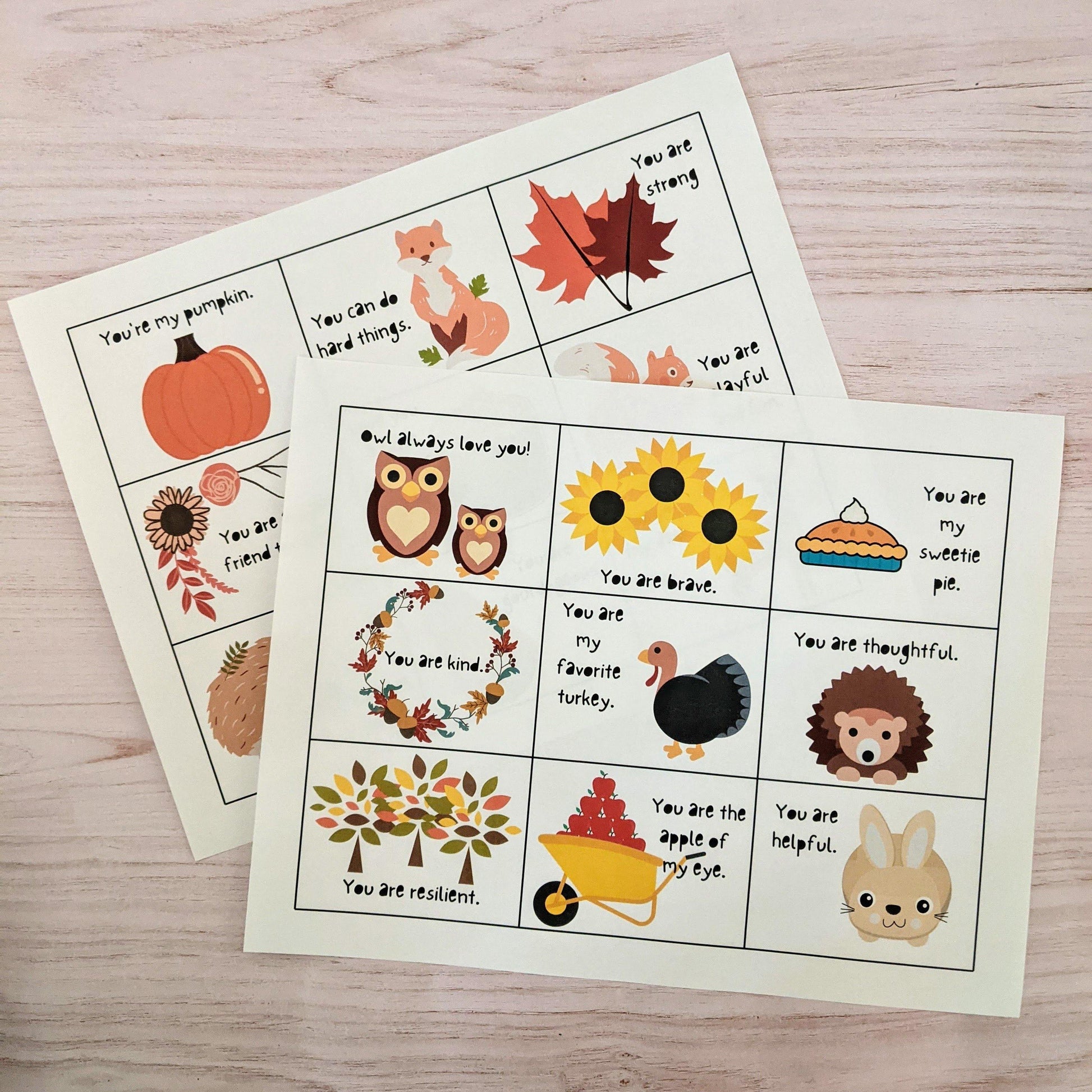 Autumn Lunchbox Notes: Digital Download - 2 Paper Sisters