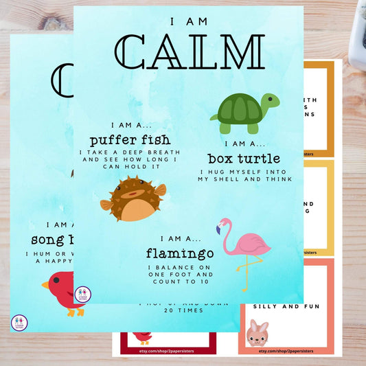Calm Kids Poster and Cards- Digital Download - 2 Paper Sisters
