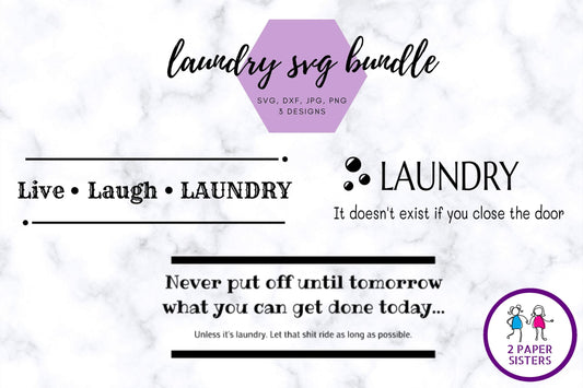 Laundry SVG Bundle - Digital Download - 2 Paper Sisters