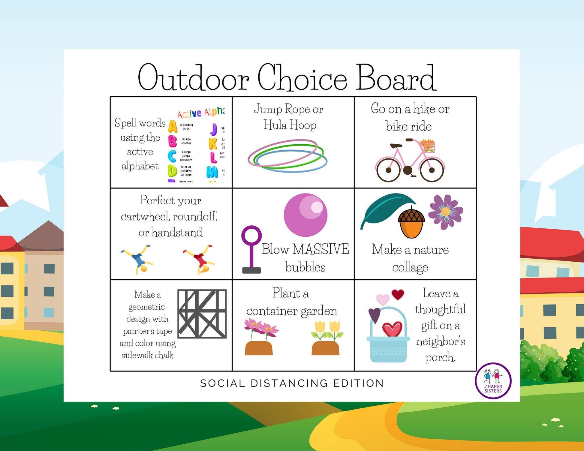 Choice Boards for Screen Free Play - Digital Download - 2 Paper Sisters