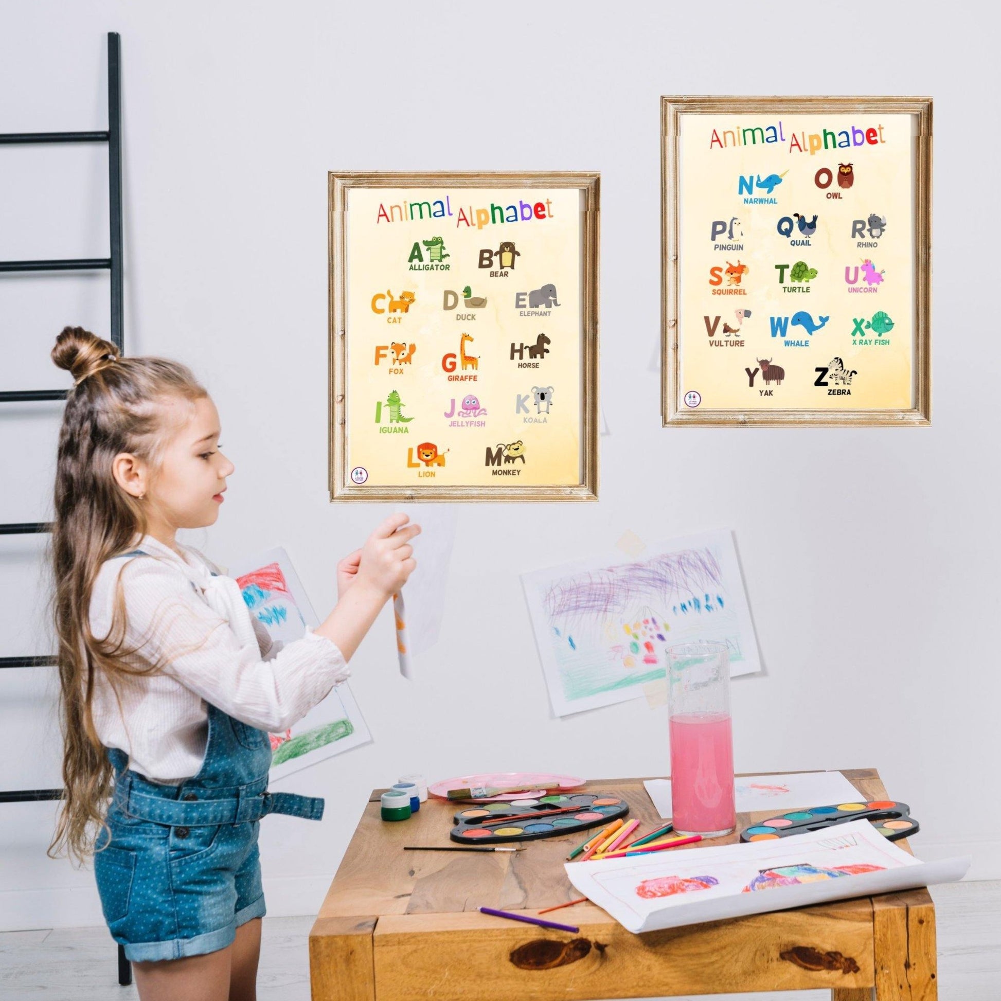 Active Alphabet Animal Poster and ABC Cards- Digital Download - 2 Paper Sisters