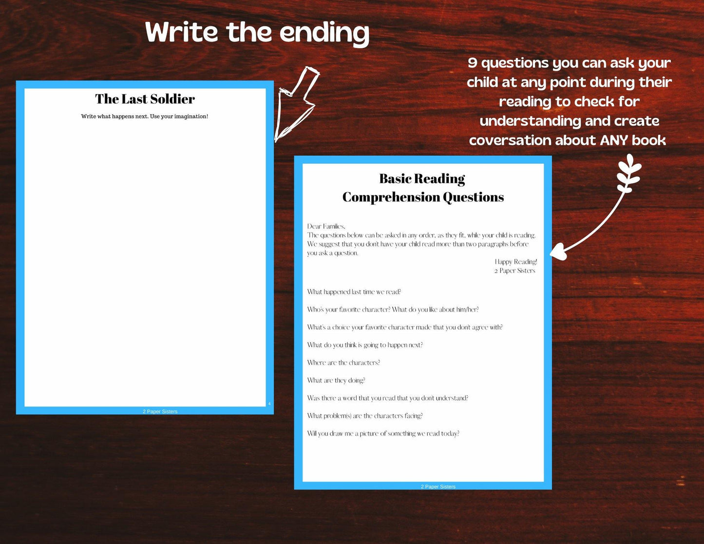 Reading Comprehension: The Last Soldier, Ages 7-12 - Digital Download - 2 Paper Sisters