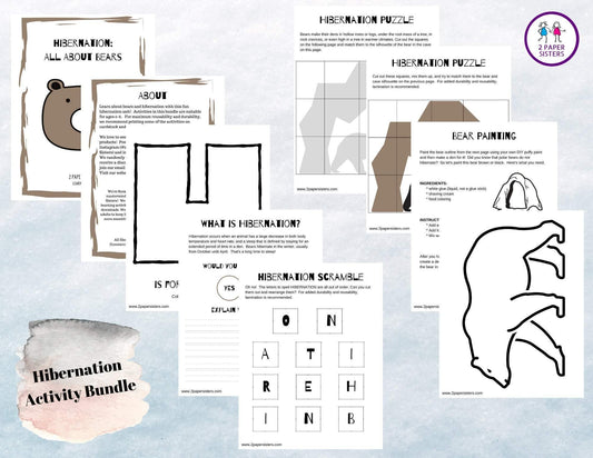 Bear Hibernation Unit, ages 4-8 - Digital Download - 2 Paper Sisters