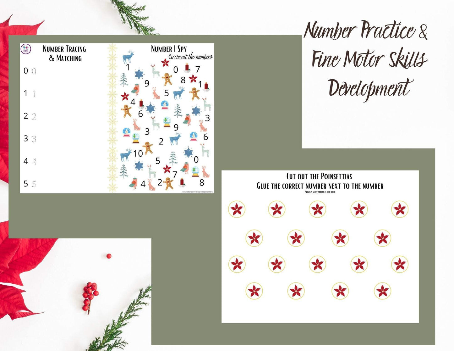 Winter Letter and Number Practice, Ages 3-6 - Digital Download - 2 Paper Sisters
