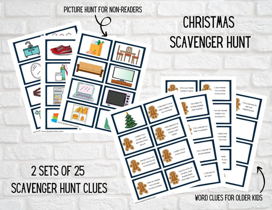 Christmas Countdown Scavenger Hunts, Advent, Christmas Countdown, Preschool, Elementary, Homeschool, Winter Scavenger Hunt, DOWNLOADABLE - 2 Paper Sisters