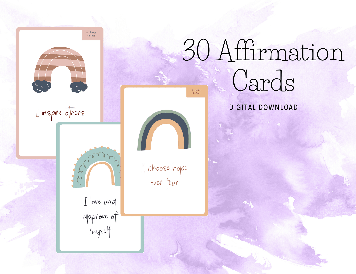 Affirmation Cards - Digital Download - 2 Paper Sisters